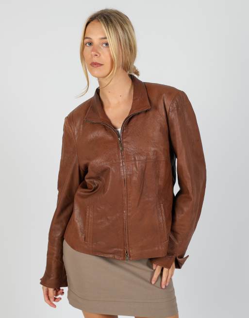 Vintage Madeleine L leather jacket in brown, 3 of 4