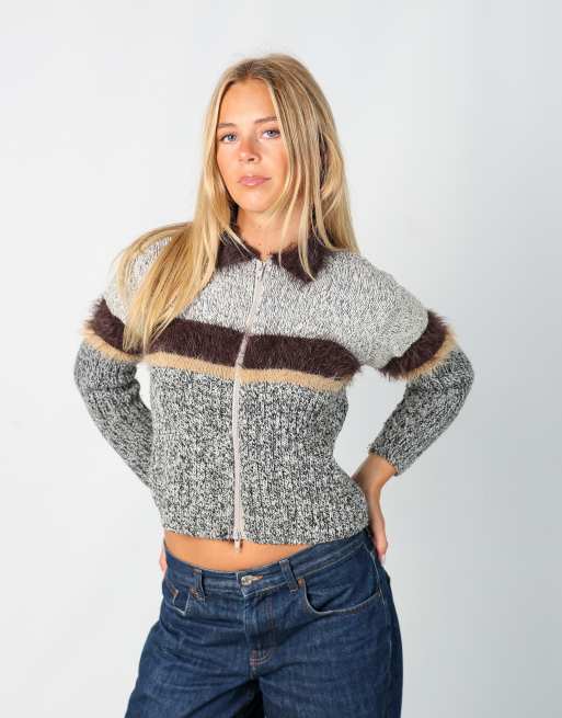 Vintage Maglificio Diverona S knitted jumper in grey