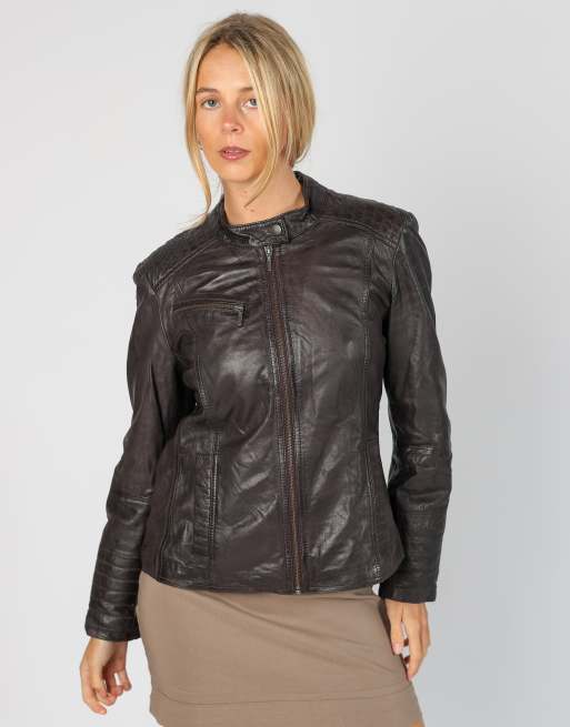 Vintage Manguun L leather jacket in purple