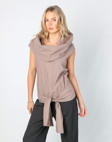 Vintage Manila Grace S woven top in beige - view 1