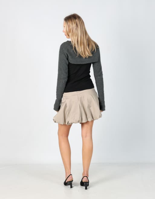 Vintage Mantani S woven midi skirt in beige, 3 of 4