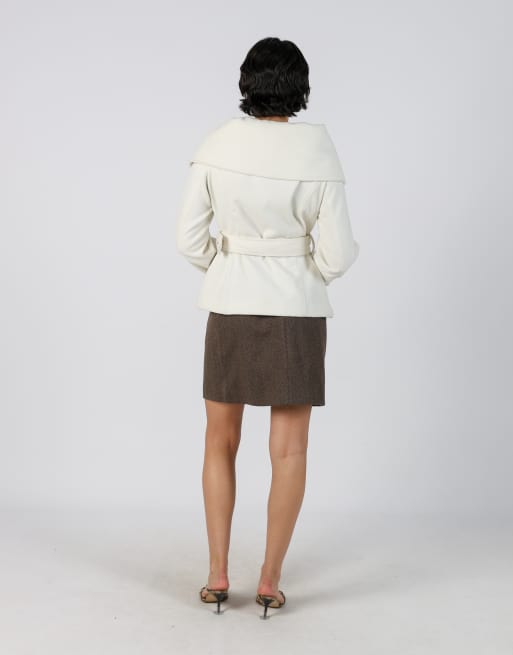 Vintage Marella 8 woven mini skirt in brown, 3 of 4