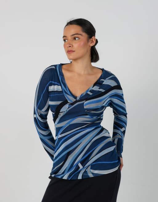 Vintage Marella M blouse in blue, 1 of 4