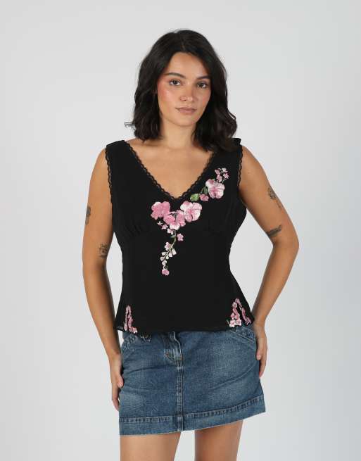 Vintage Marella M cami in black