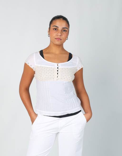 Vintage Marella M cami in white, 3 of 4