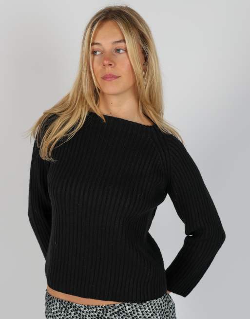 Vintage Marella M knitted jumper in black, 3 of 4