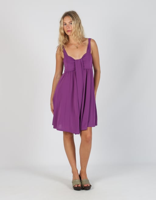 Vintage Marella M woven midi dress in purple