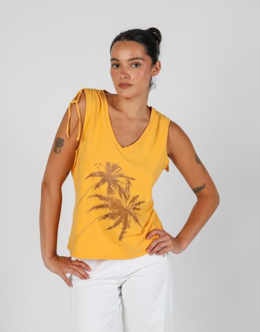 Vintage Marella M woven vest in orange, 3 of 4