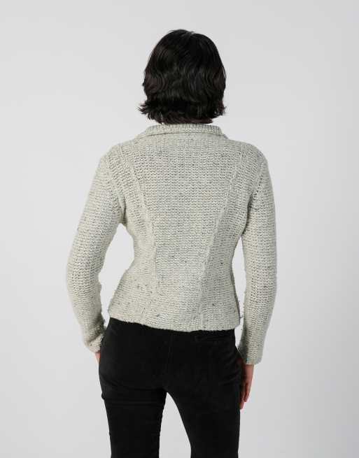 Vintage Marella S cardigan in light grey, 2 of 4