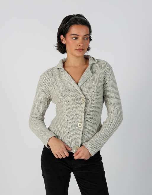 Vintage Marella S cardigan in light grey, 3 of 4