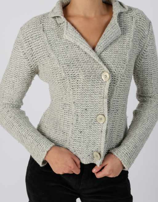 Vintage Marella S cardigan in light grey, 4 of 4