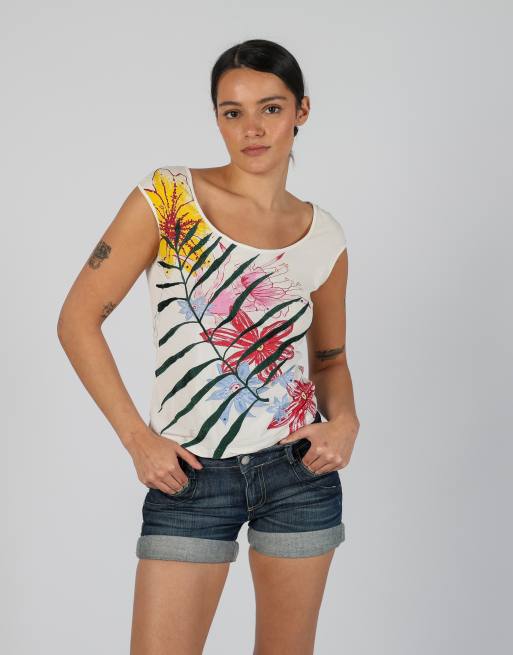 Vintage Marella S woven top in cream, 3 of 4