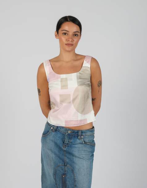 Vintage Marella S woven top in ivory - view 1