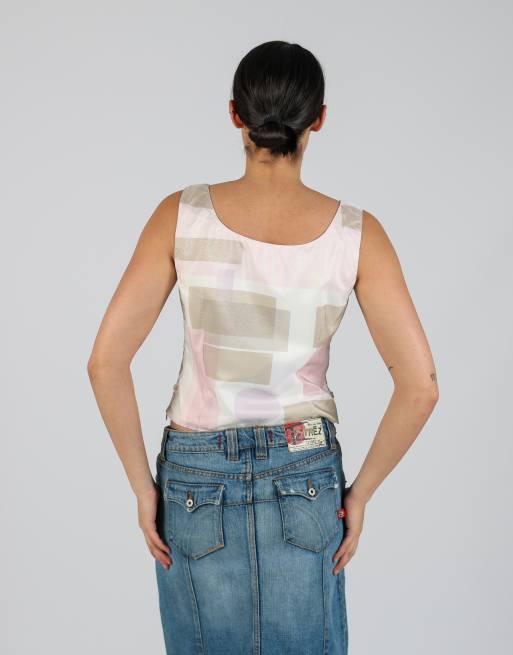 Vintage Marella S woven top in ivory, 2 of 4