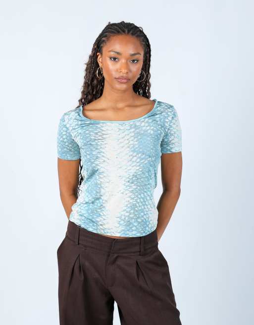 Vintage Marella S woven top in light blue
