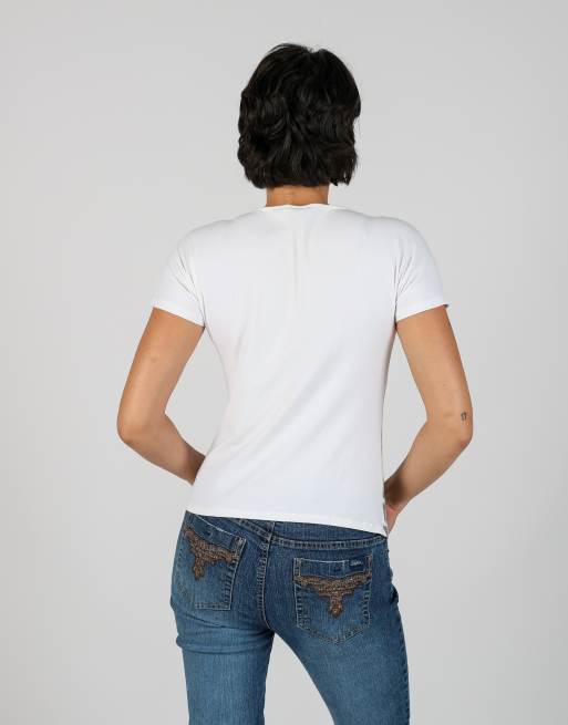 Vintage Marella S woven top in white, 2 of 4