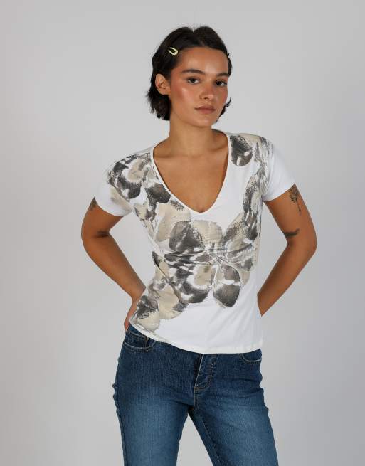 Vintage Marella S woven top in white, 3 of 4