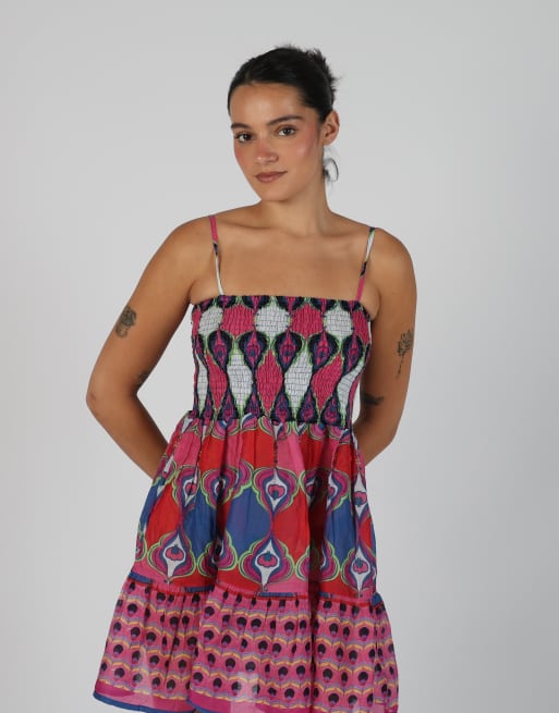 Vintage Marila S woven midi dress in pink, 2 of 4