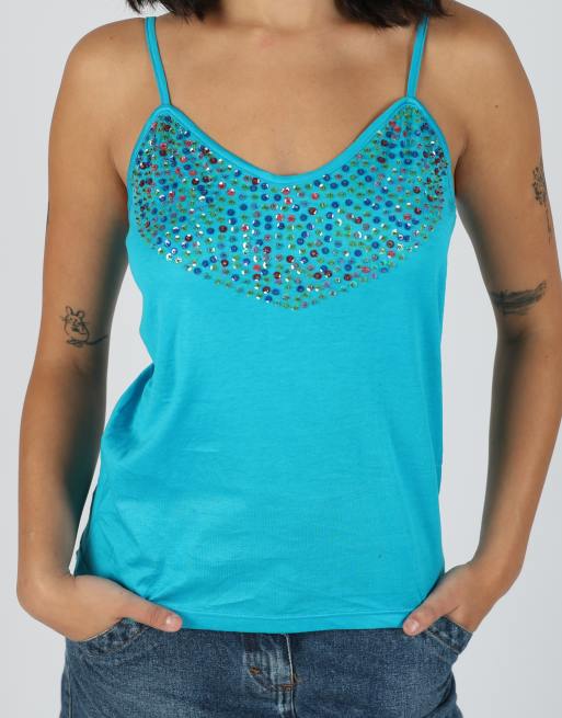 Vintage Maristella M cami in turquoise, 4 of 4
