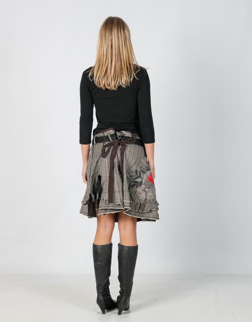 Vintage Marithe Francois Girbaud M woven midi skirt in grey | ASOS