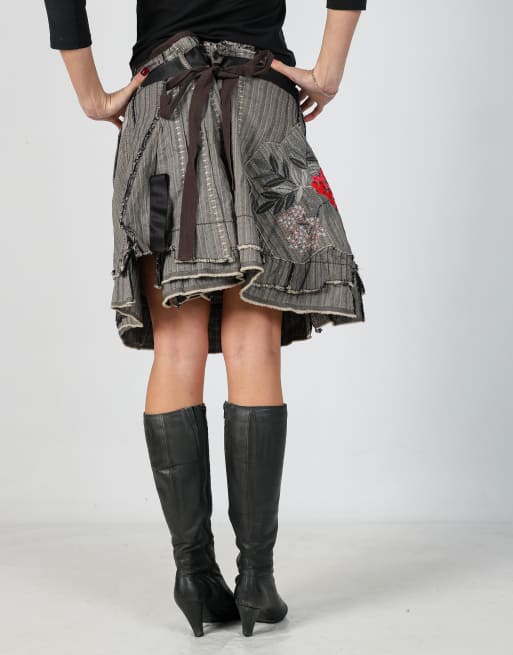 Vintage Marithe Francois Girbaud M woven midi skirt in grey | ASOS