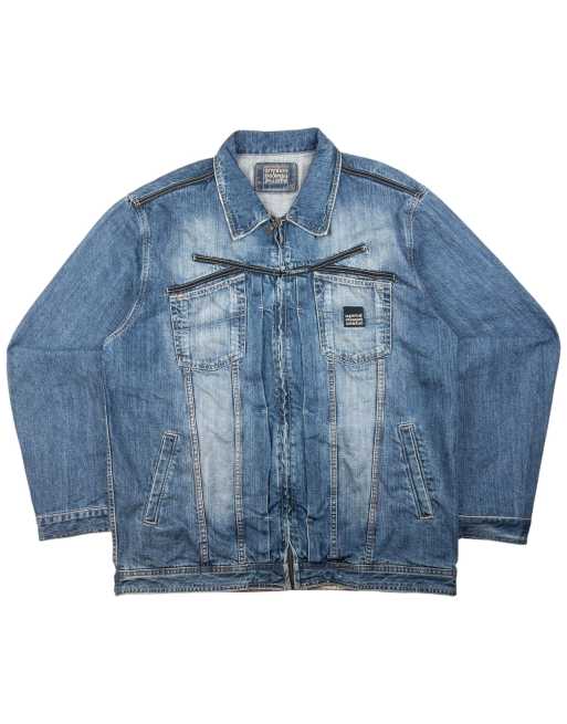 Vintage Marithe + Francois Girbaud zip up denim jackets size xxl in mid blue