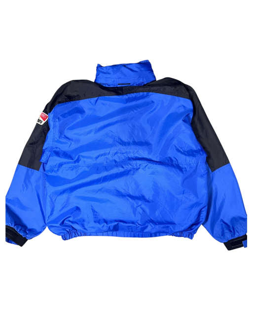 Vintage Marlboro 90s Windbreaker with detachable hood in bright blue, 3 of 5