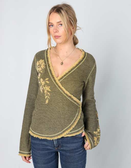 Vintage Marlboro Classics M knitted jumper in light green