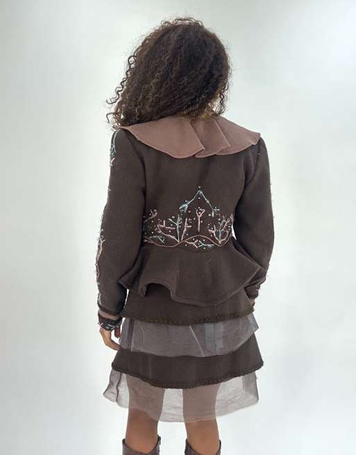 Vintage matching blazer and skirt set in brown, 2 of 4