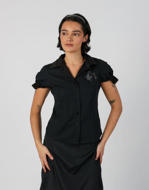 Vintage Matta Jeans S blouse in black, 3 of 4