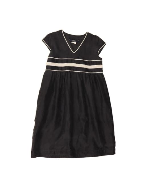 Vintage Max Mara A-line Dress UK 14 Medium In Black Colourblock