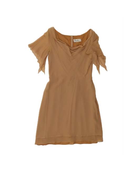 Vintage Max Mara Pianoforte 1/2 Sleeve A-line Dress It 42 Medium In Beige