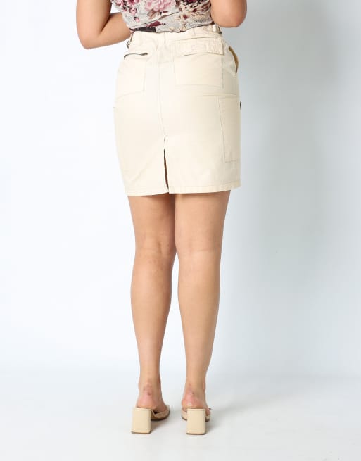 Vintage Max&Co. 10 woven midi skirt cream, 2 of 4