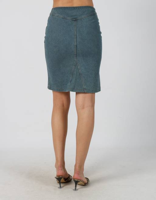 Vintage Max&Co. 6 denim mini skirt in blue, 4 of 4