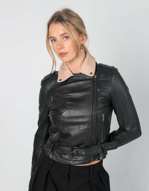 Vintage Max&Co. 6 leather jacket in black