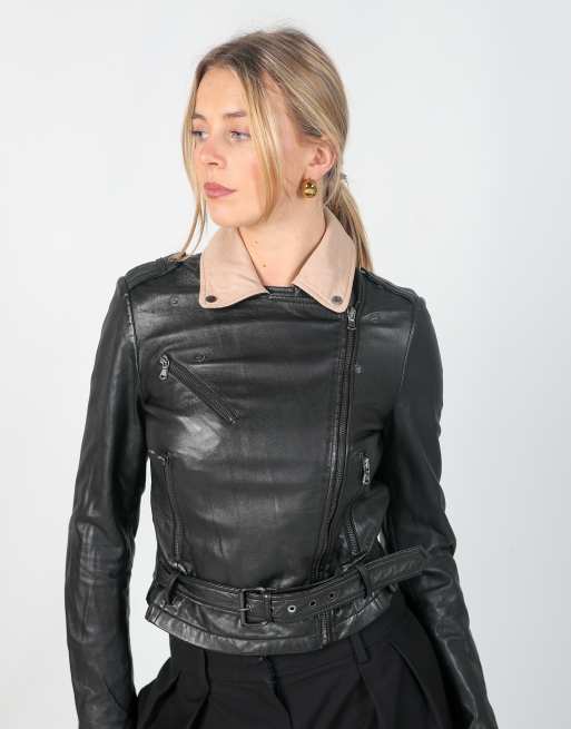 Vintage Max&Co. 6 leather jacket in black, 3 of 4