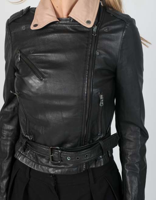 Vintage Max&Co. 6 leather jacket in black, 4 of 4