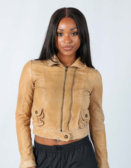 Vintage Max&Co. 6 leather jacket in tan