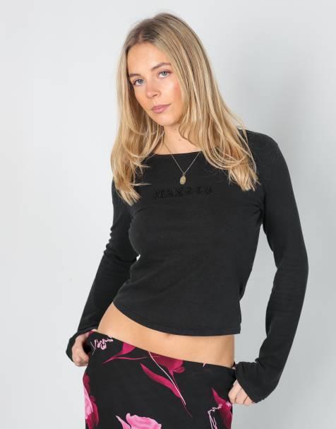 Vintage Max&Co. M long sleeve top in black - view 1