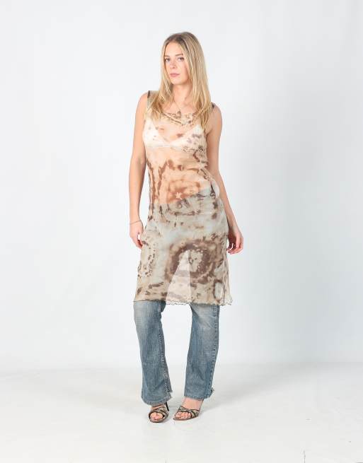 Vintage Max&Co. M mesh midi dress in brown