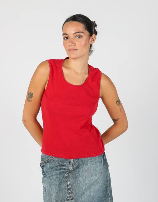 Vintage Max&Co. M woven vest in red