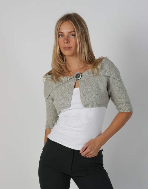 Vintage Max&Co. S cardigan in light grey, 3 of 4