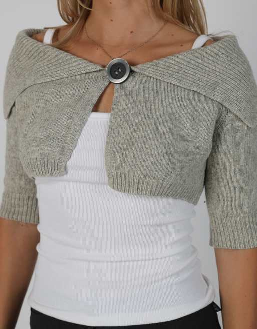 Vintage Max&Co. S cardigan in light grey, 4 of 4