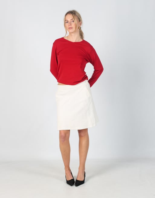 Vintage Max&Co. S cord skirt in cream