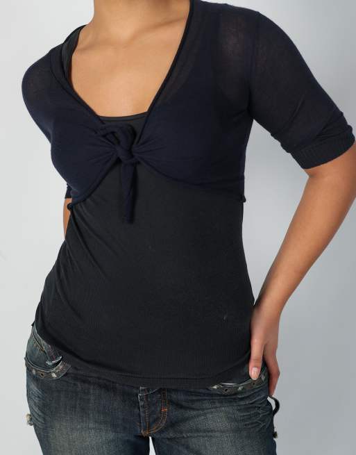 Vintage Max&Co. S knitted top in navy blue, 4 of 4