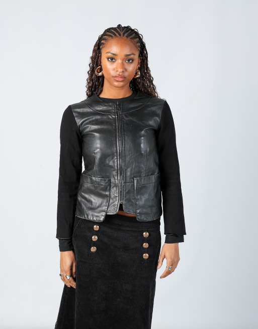 Vintage Max&Co. S leather jacket in black
