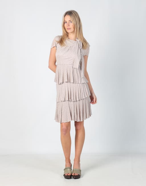 Vintage Max&Co. S woven midi dress in beige