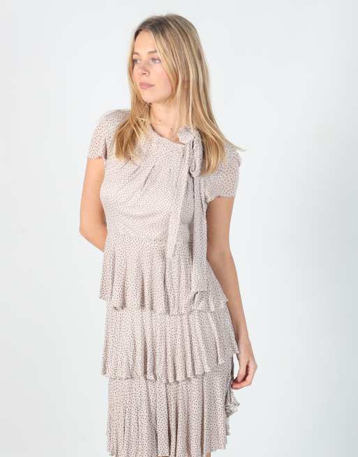 Vintage Max&Co. S woven midi dress in beige, 2 of 4