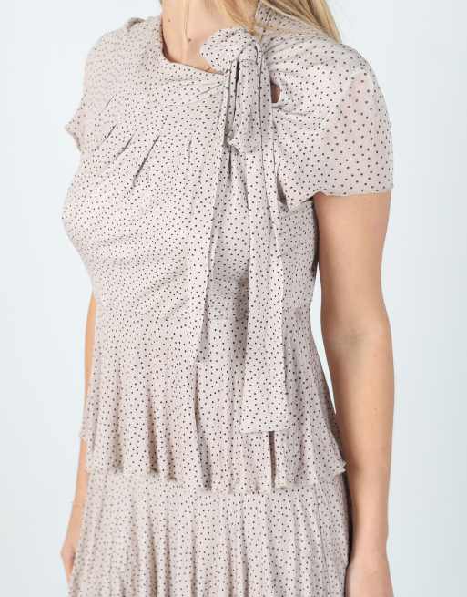 Vintage Max&Co. S woven midi dress in beige, 4 of 4