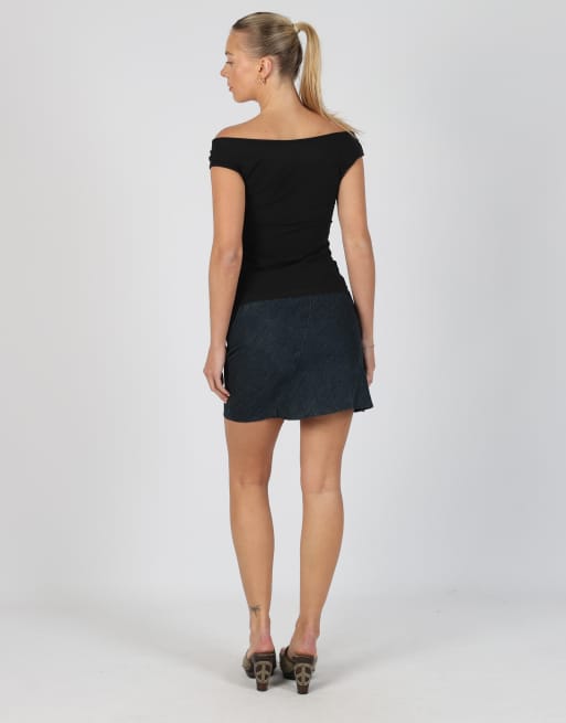 Vintage Max&Co. XS denim mini skirt in blue, 3 of 4